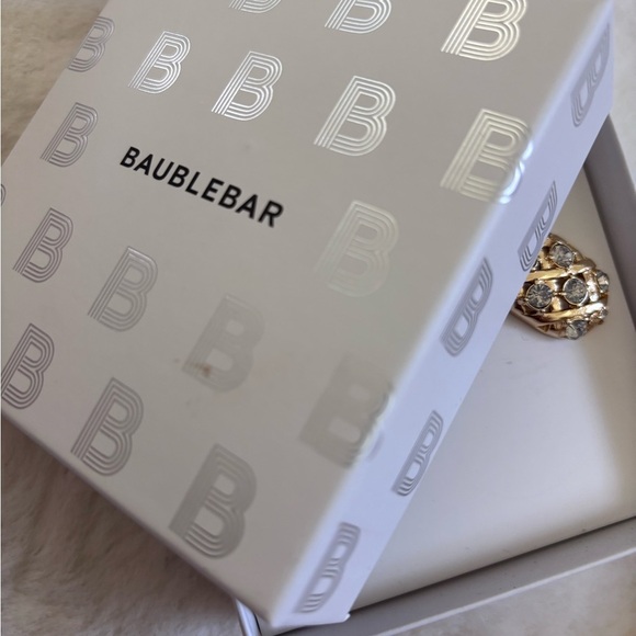 BaubleBar Gold Pineapple Stud Earrings with Crystal Accents - Picture 6 of 7